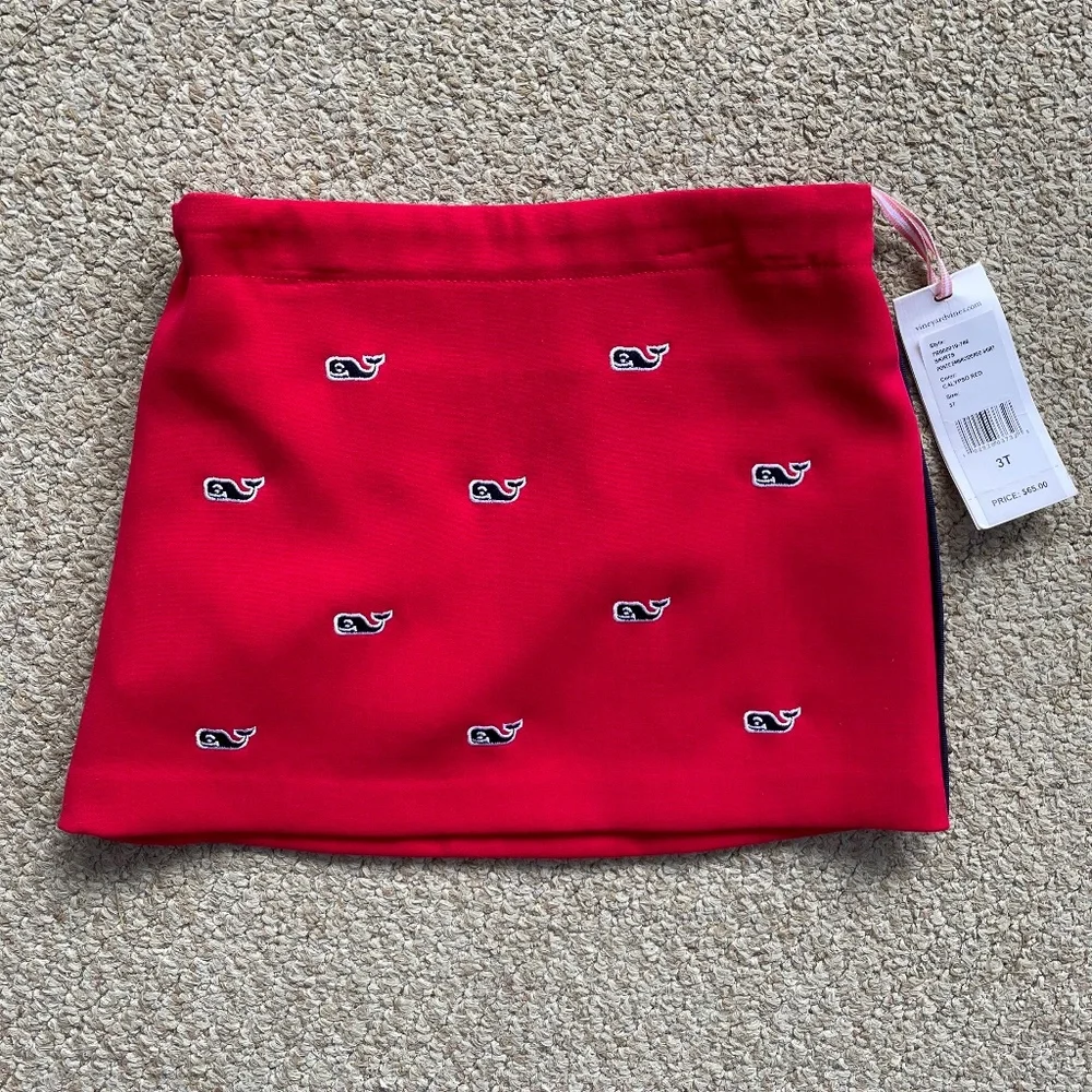 NWT GIRLS Vineyard Vines Bright Red Embroidered Skirt Size 3T - Picture 1 of 7